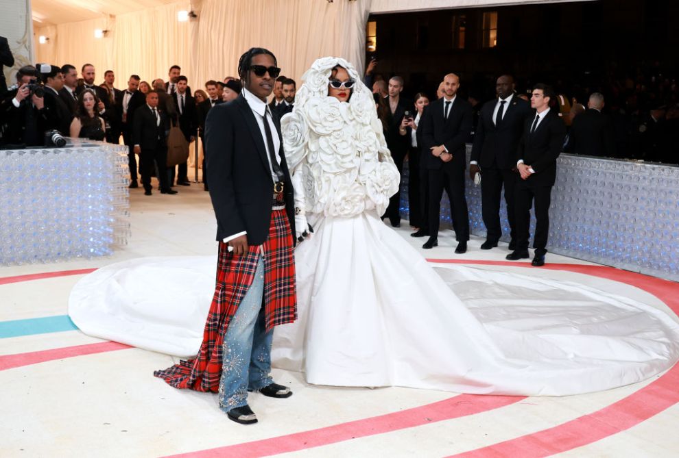 NEW YORK, NEW YORK - MAY 01: (L-R) A$AP Rocky and Rihanna attend The 2023 Met Gala Celebrating "Karl Lagerfeld: A Line Of Beauty" at The Metropolitan Museum of Art on May 01, 2023 in New York City.