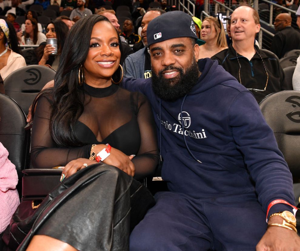 ATLANTA, GEORGIA - MARCH 28: Kandi Burruss and Todd Tucker attend the game between the Boston Celtics and the Atlanta Hawks at State Farm Arena on March 28, 2024 in Atlanta, Georgia. NOTE TO USER: User expressly acknowledges and agrees that, by downloading and/or using this photograph, user is consenting to the terms and conditions of the Getty Images License Agreement.