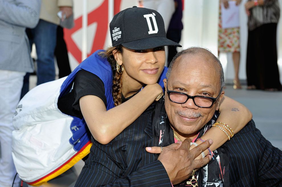 BEVERLY HILLS, CA - JUNE 09: Actress Kidada Jones and Lifetime Achievement Award recepient Quincy Jones attend the 1st Annual Children Mending Hearts Style Sunday on June 9, 2013 in Beverly Hills, California.