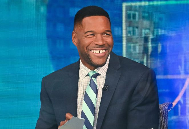 NEW YORK, NEW YORK - AUGUST 15: Michael Strahan is seen in studio at ABC's "Good Morning America" in Times Square on August 15, 2024 in New York City.