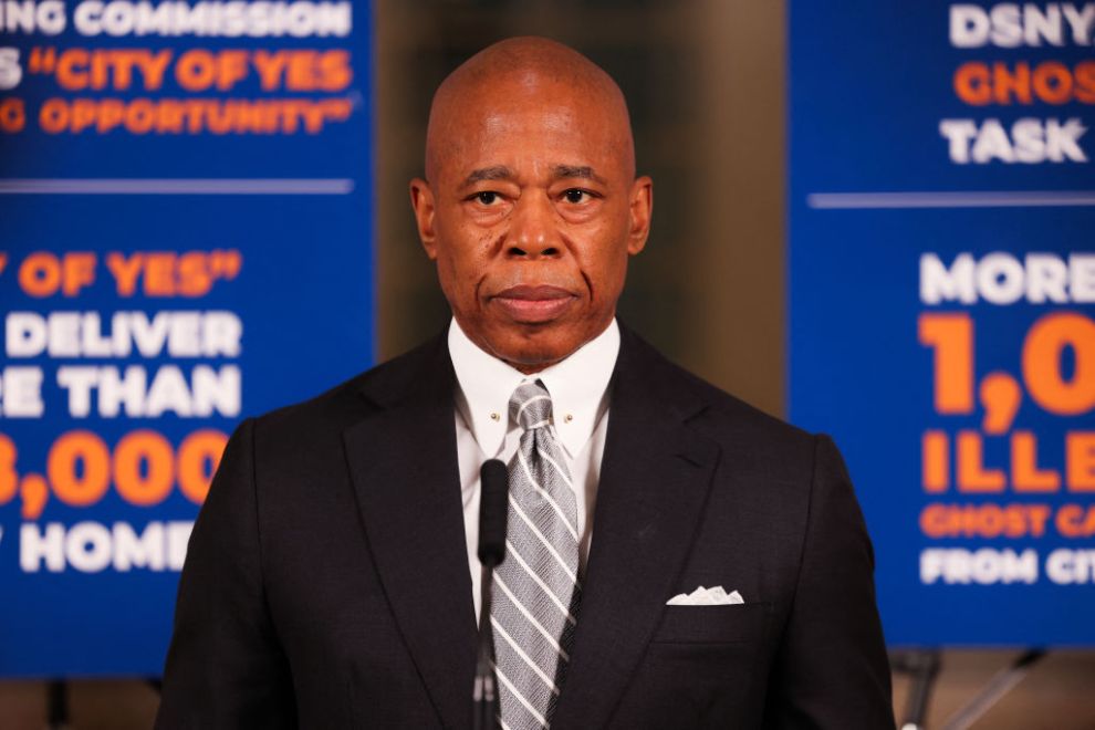 New York City Mayor Eric Adams gives a press conference in the city hall rotonda in New York City on October 1, 2024. New York Mayor Eric Adams pleaded not guilty September 27, 2024 to charges of fraud and bribery in a case that marks a stunning downfall for a man once touted as a future Democratic Party star.