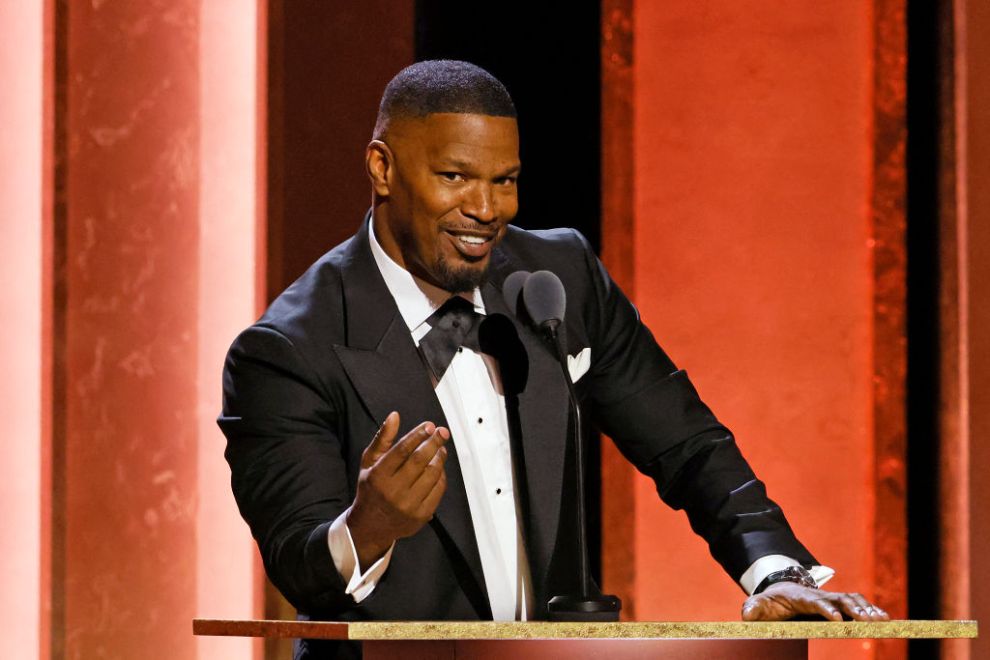US actor Jamie Foxx speaks during the Academy of Motion Picture Arts and Sciences' 15th Annual Governors Awards at the Ray Dolby Ballroom in Los Angeles on November 17, 2024.