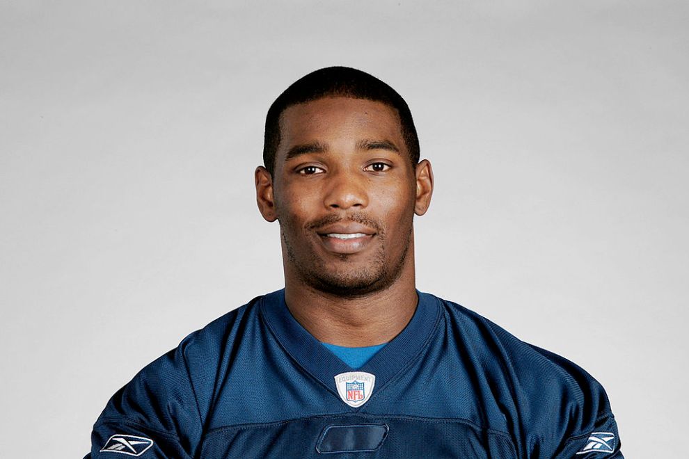 ORCHARD PARK, NY - 2005: Eric Moulds of the Buffalo Bills poses for his 2005 NFL headshot at photo day in Orchard Park, New York.