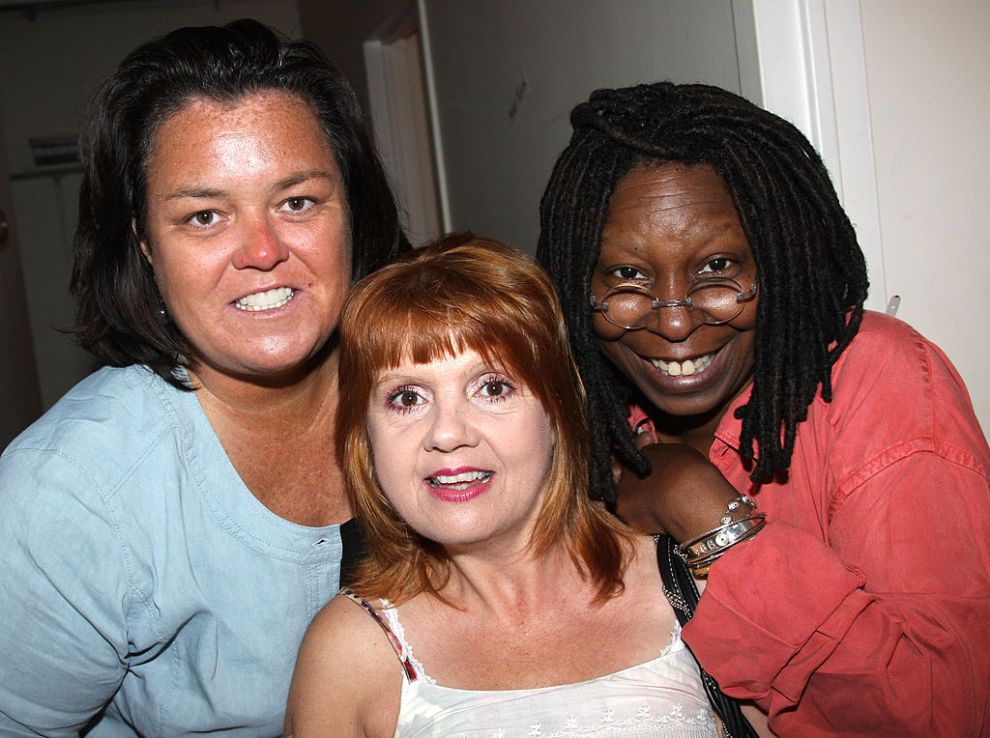 *EXCLUSIVE COVERAGE* Rosie O'Donnell, Annie Golden and Whoopi Goldberg (who is starring in the musical) pose backstage at the musical "Xanadu" on Broadway at The Helen Hayes Theater on August 1, 2008 in New York City.