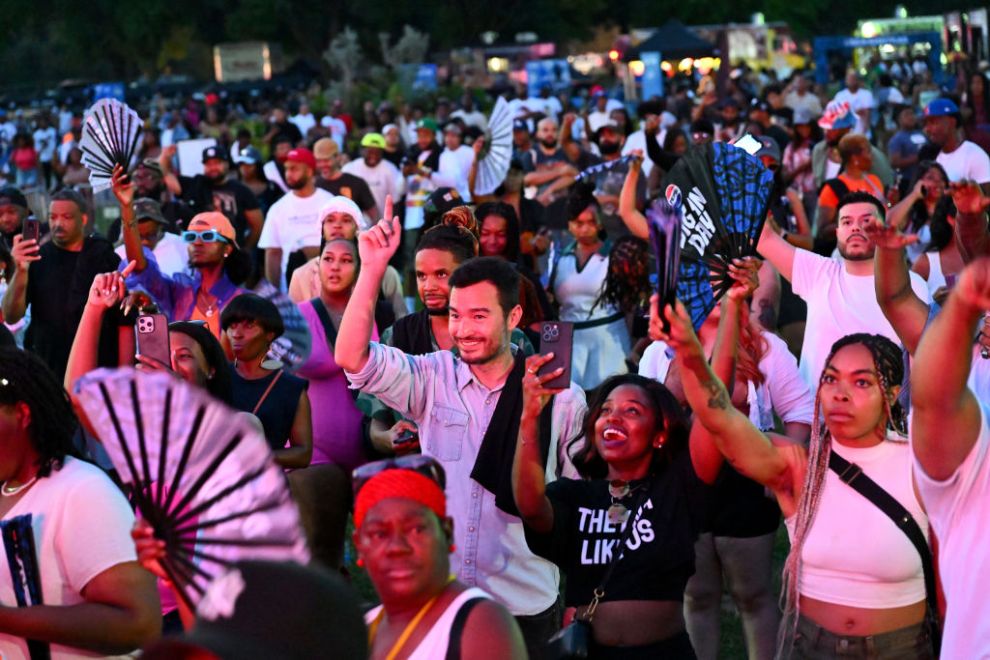 CHICAGO, ILLINOIS - AUGUST 24: Guests attend Pepsi Dig In Day Block Party to celebrate Black-owned restaurants on Pepsi Dig In Day at DuSable Black History Museum on August 24, 2024 in Chicago, Illinois.