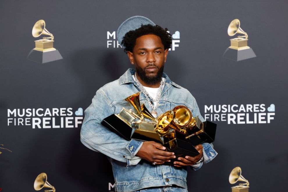 Kendrick Lamar, winner of Record Of The Year, Best Rap Performance, Best Rap Song, Best Music Video and Song Of The Year for “Not Like Us”, poses in the press room during the 67th GRAMMY Awards at Crypto.com Arena on February 02, 2025 in Los Angeles, California.