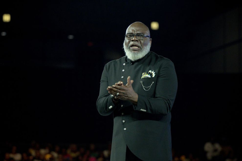HOUSTON, TEXAS - JUNE 23: Bishop T.D. Jakes speaks on stage during day 3 of the Cry Out 2024 at George R. Brown Convention Center on June 23, 2024 in Houston, Texas.