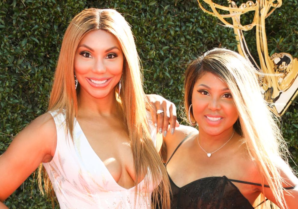 PASADENA, CA - APRIL 30: Singers Tamar Braxton (L) and Toni Braxton (R) attend the 44th annual Daytime Emmy Awards at Pasadena Civic Auditorium on April 30, 2017 in Pasadena, California.