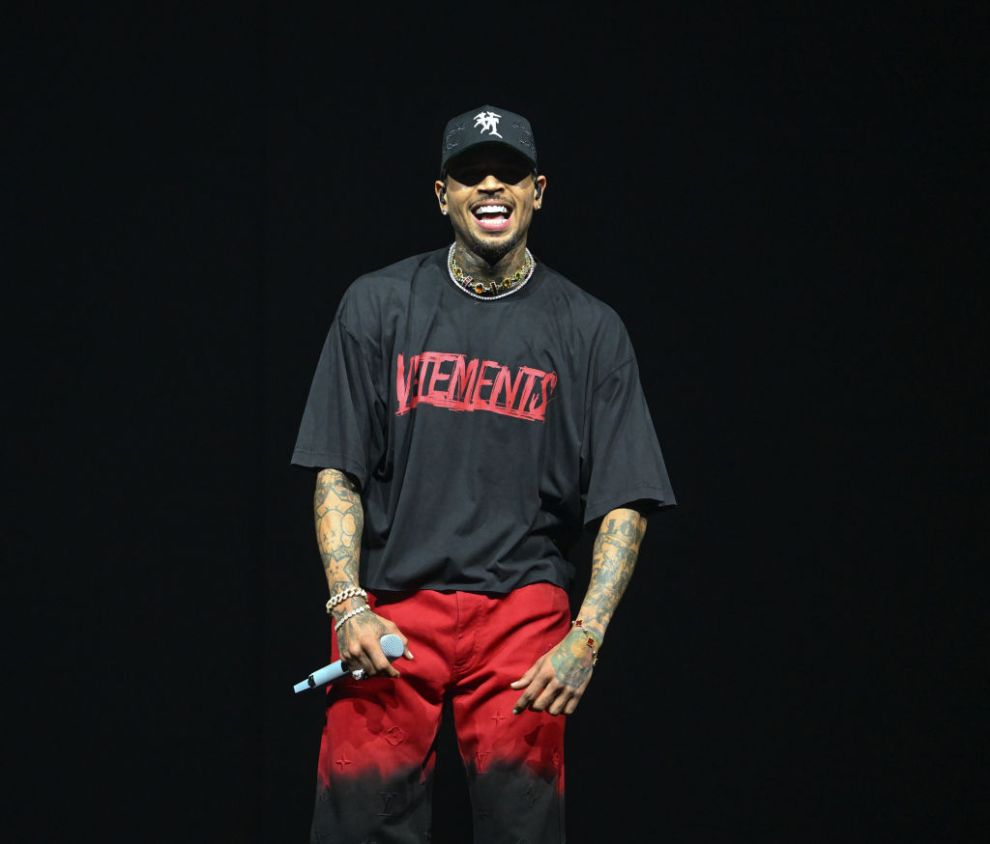 ATLANTA, GEORGIA - JULY 14: Singer Chris Brown performs during Chris Brown In Concert at State Farm Arena on July 14, 2024 in Atlanta, Georgia.