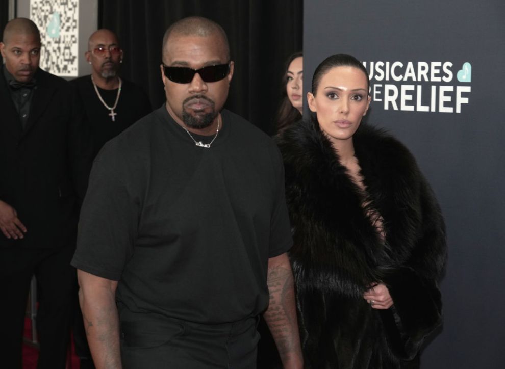 LOS ANGELES, CALIFORNIA - FEBRUARY 02: (FOR EDITORIAL USE ONLY) (L-R) Kanye West and Bianca Censori attend the 67th GRAMMY Awards at Crypto.com Arena on February 02, 2025 in Los Angeles, California.