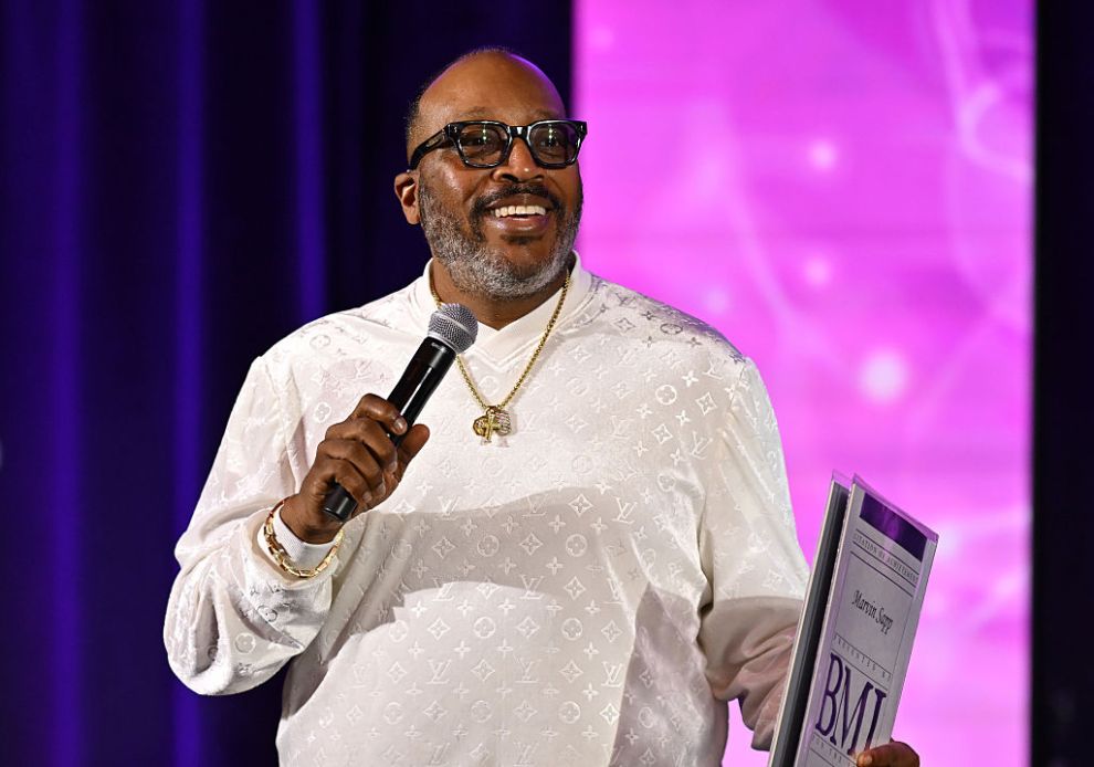 ATLANTA, GEORGIA - APRIL 03: Marvin Sapp speaks during the 2025 BMI Trailblazers of Gospel Music Awards at Flourish Atlanta on April 03, 2025 in Atlanta, Georgia.