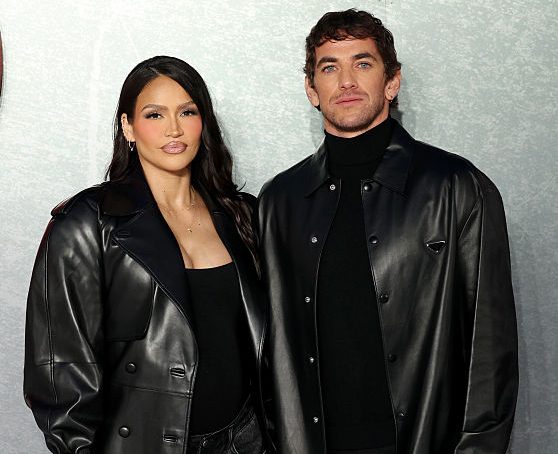 LONDON, ENGLAND - MARCH 27: Cassie and Alex Fine attends the "MobLand" Global Premiere at the Odeon Luxe Leicester Square on March 27, 2025 in London, England.