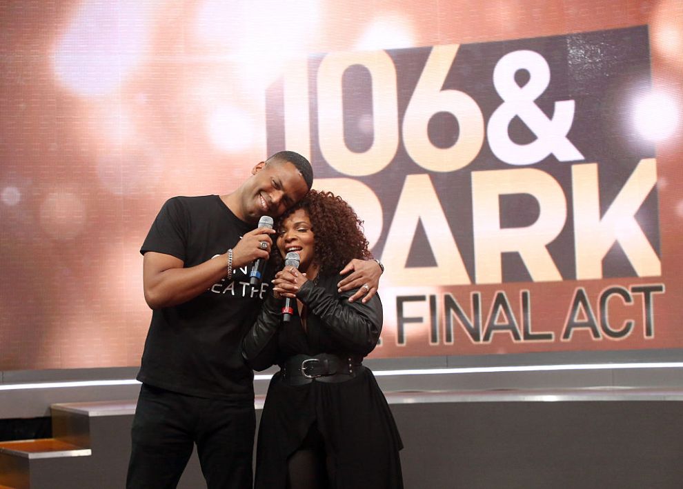 NEW YORK, NY - DECEMBER 19: A.J. Calloway and Free Marie host 106 & Park Finale at CBS Studios on December 19, 2014 in New York City.