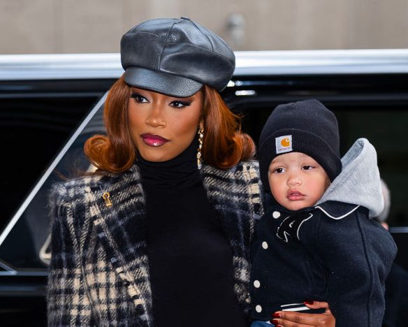 NEW YORK, NEW YORK - JANUARY 16: Keke Palmer (L) and Leodis "Leo" Andrellton are seen in Midtown on January 16, 2025 in New York City.