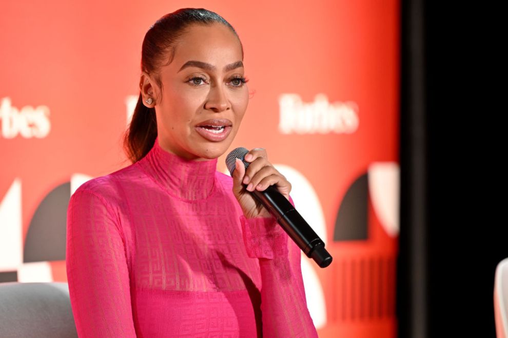 La La Anthony speaks on stage during the 2023 ForbesBLK Summit at Southern Exchange Ballroom on November 06, 2023 in Atlanta, Georgia.