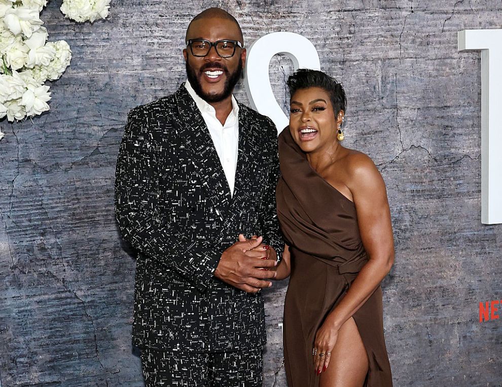 Tyler Perry and Taraji P. Henson attend "Tyler Perry's Straw" New York Screening at The Plaza on June 03, 2025 in New York City.